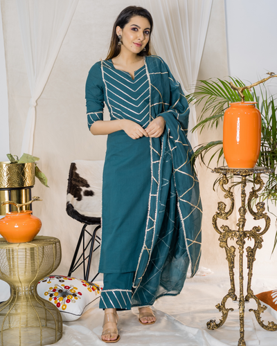 RF - Blue Georgette Embroidered Semi Stitched Palazzo Suit - Designer  Salwar Kameez - Salwar Suits - Indian