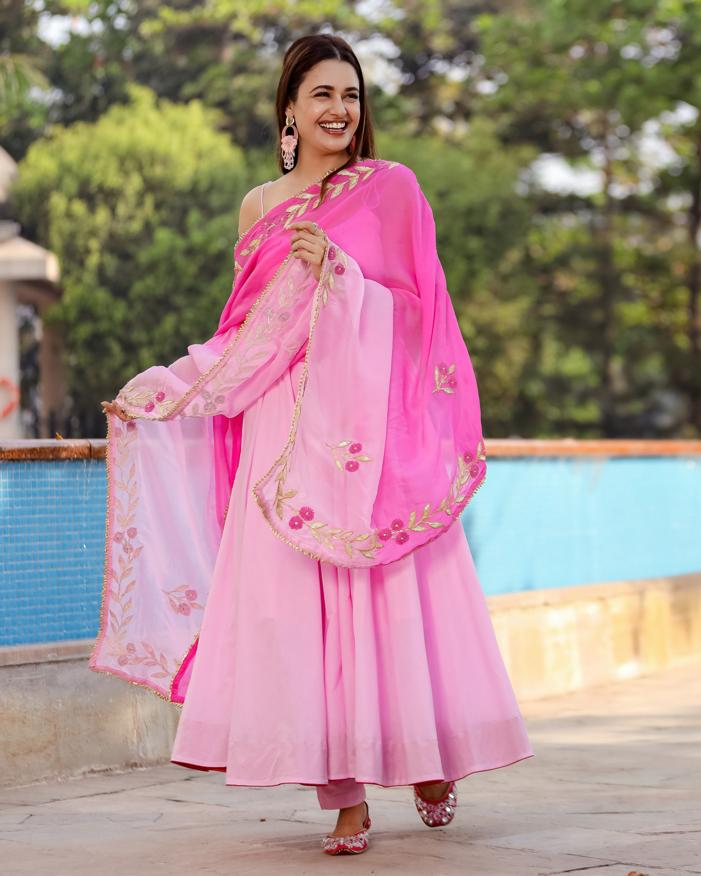 Pink Ballet Gotapatti Suit Set