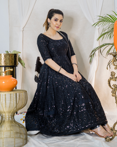 Blackbird Chikankari Anarkali Set