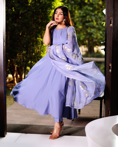 Steel Blue Gota Suit Set