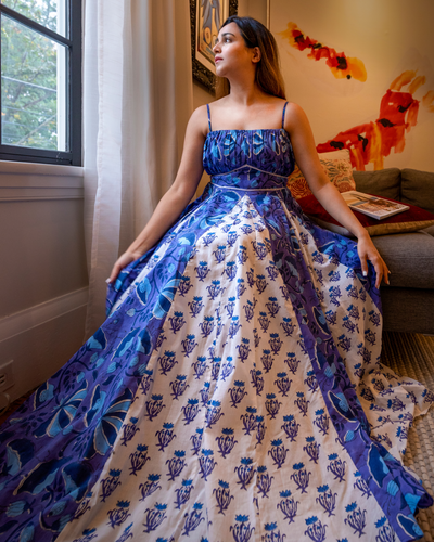 Delicate Blue Handblock Dress