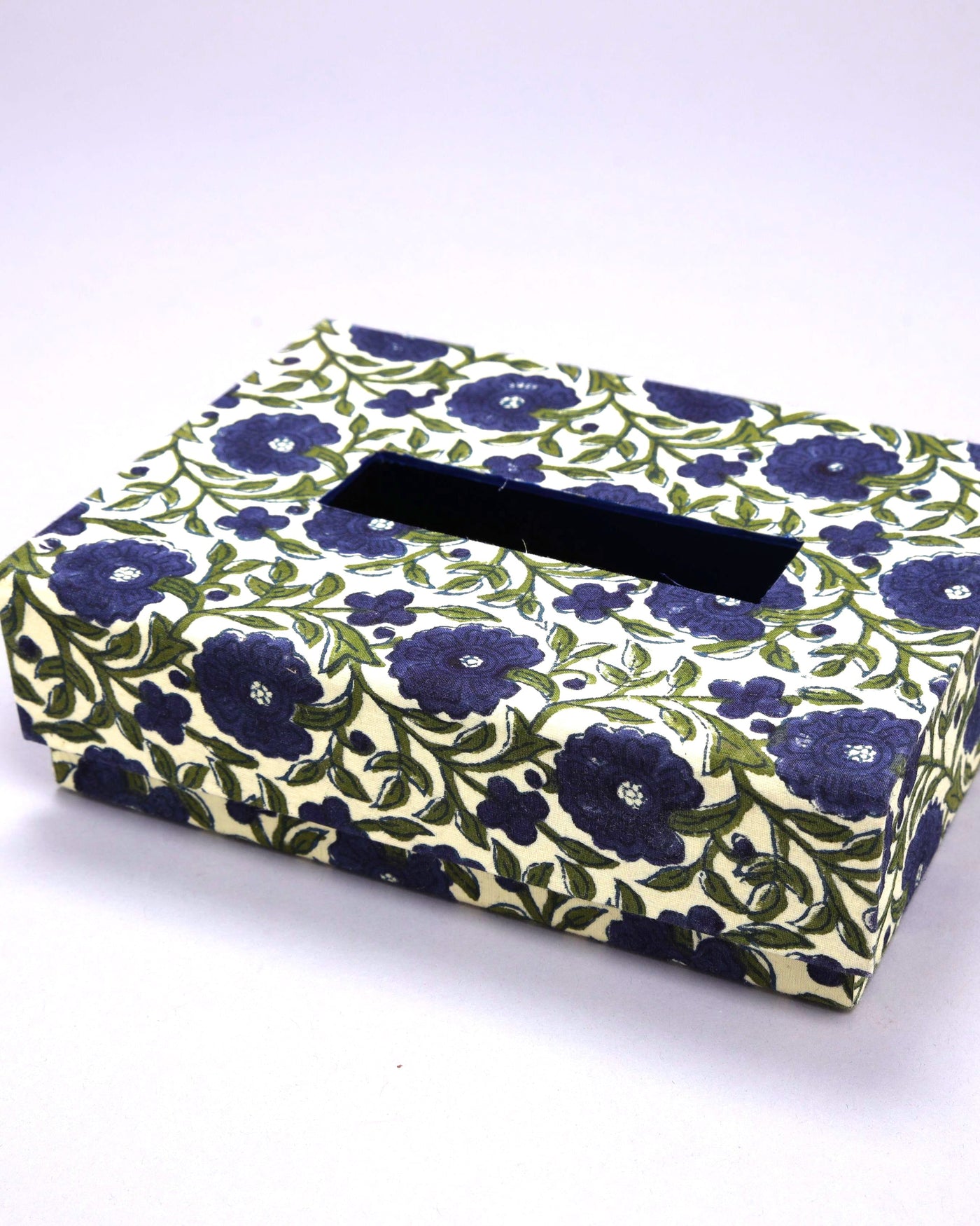 Bellwether Blue Handblock Tissue Box