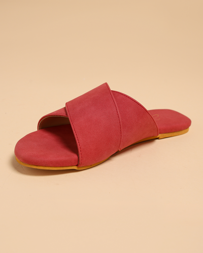 Sunkissed Coral Suede Flats