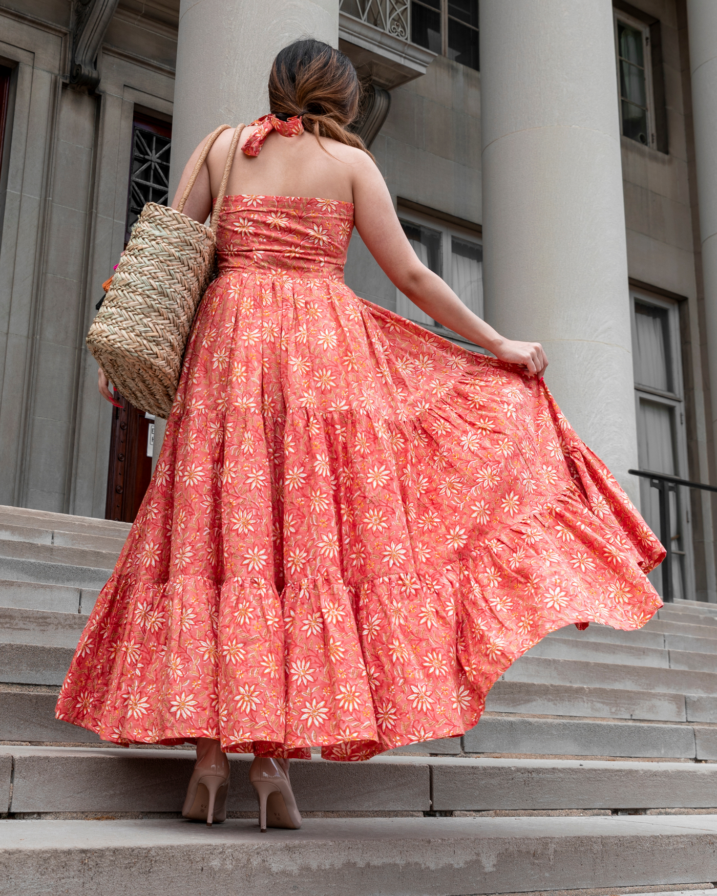 Sandstone Cotton Tier Dress