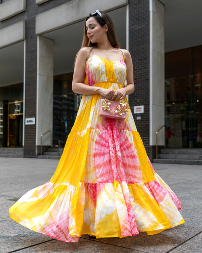 Butterphin Tie & Dye Organza Dress