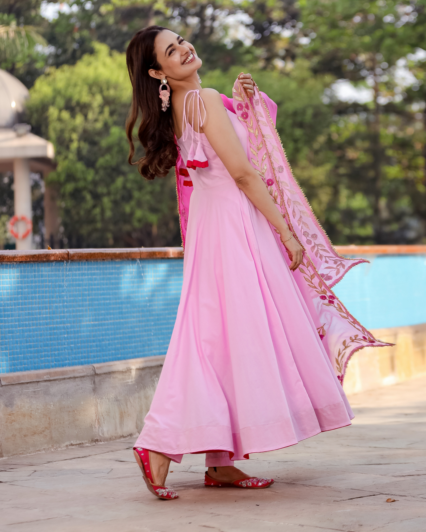 Pink Ballet Gotapatti Suit Set