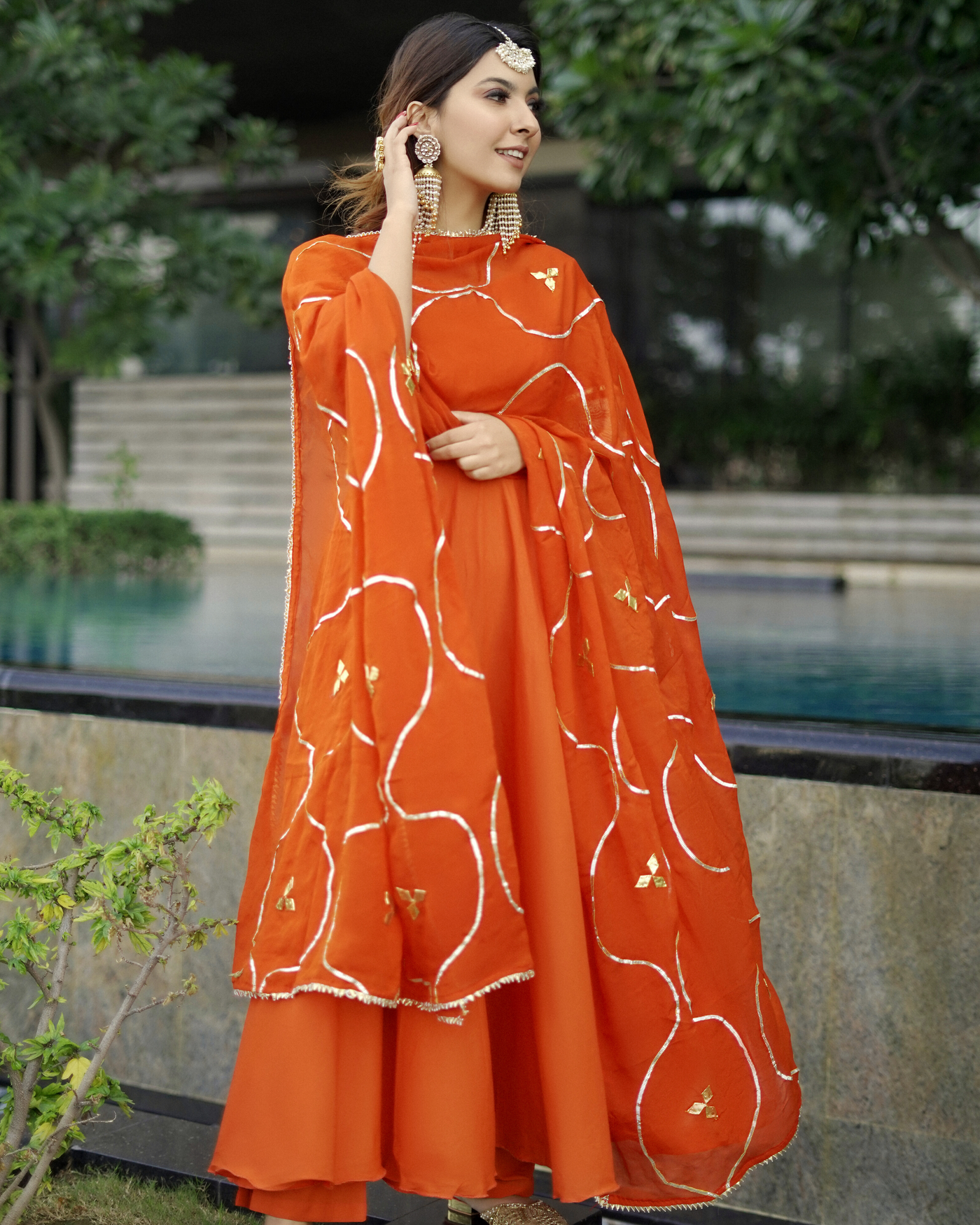 Orange Gotapatti Suit Set