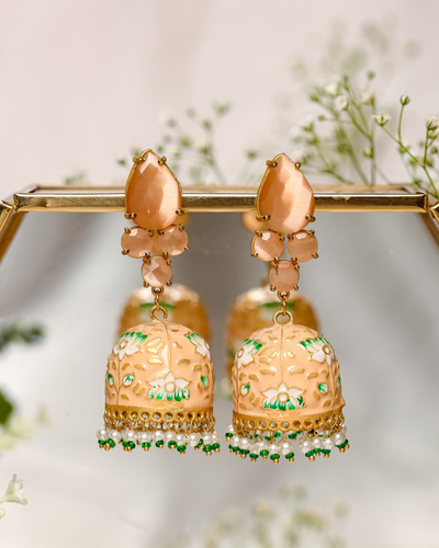 Tinge Flower Handcrafted Brass Earrings