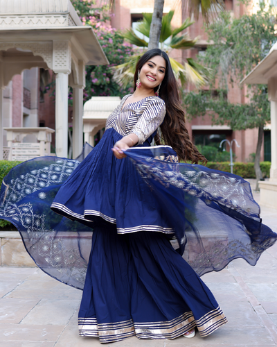 Blue Sharara Suits Buy Blue Sharara Suits Online in India Aachho