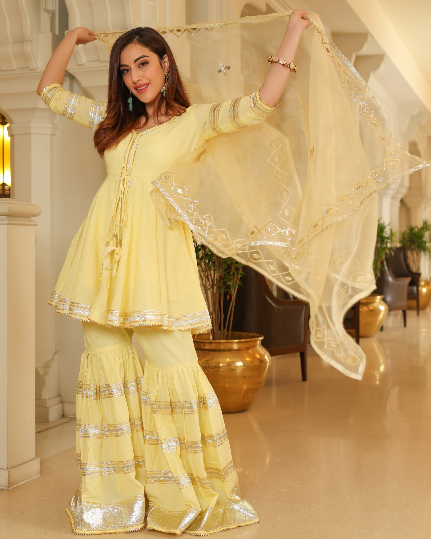 Lemon Light Gotapatti Sharara Set