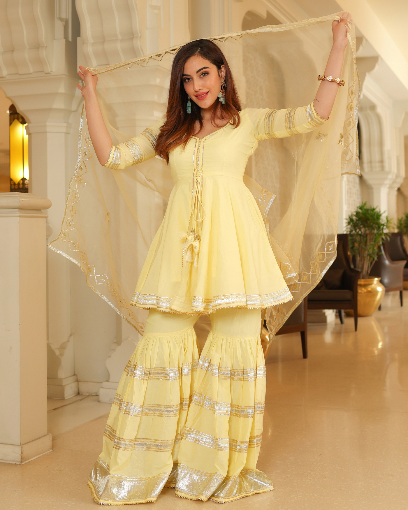 Lemon Light Gotapatti Sharara Set