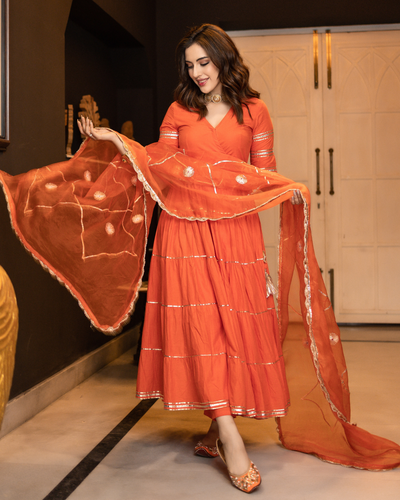 Light Peach Designer Gota Patti Suit – Sulbha Fashions