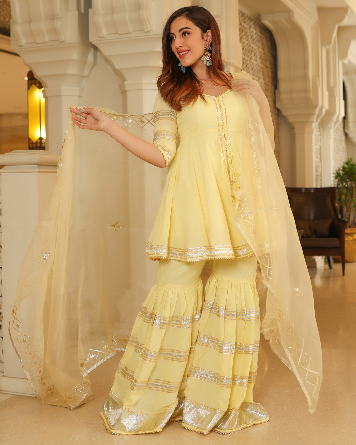 Lemon Light Gotapatti Sharara Set