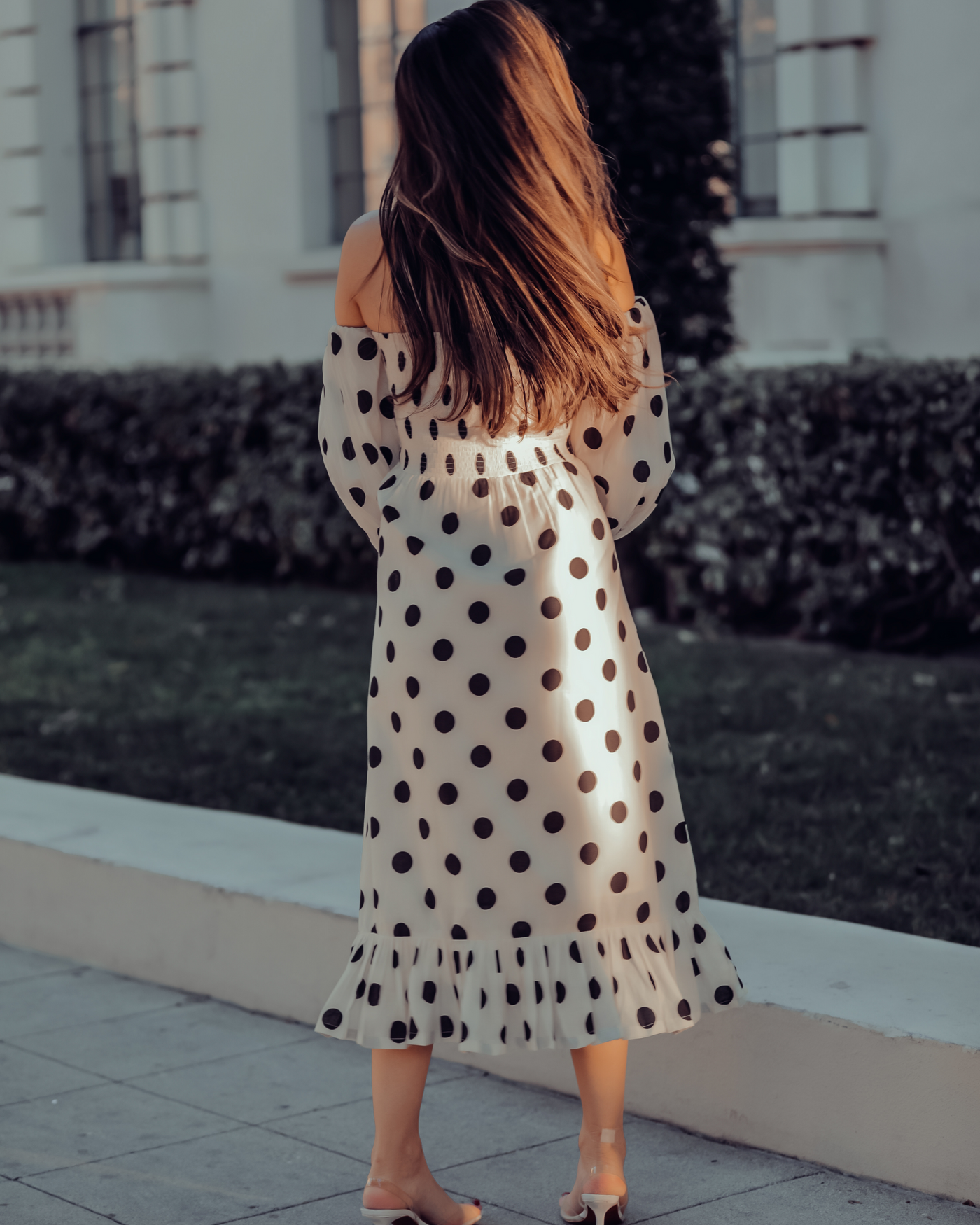 Pale Smoke Polka Cotton Dress