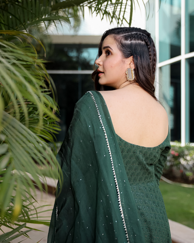 Majestic Green Chikankari Sharara Set