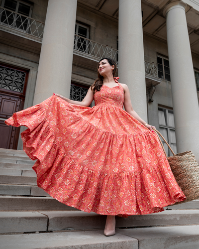 Sandstone Cotton Tier Dress