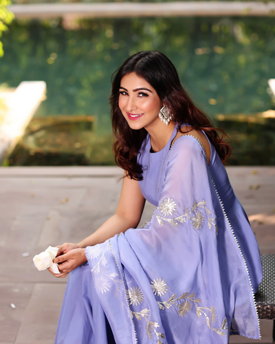 Steel Blue Gota Suit Set