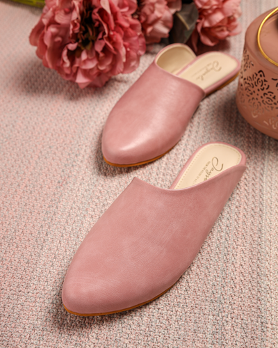 Cradle Pink Leather Mules