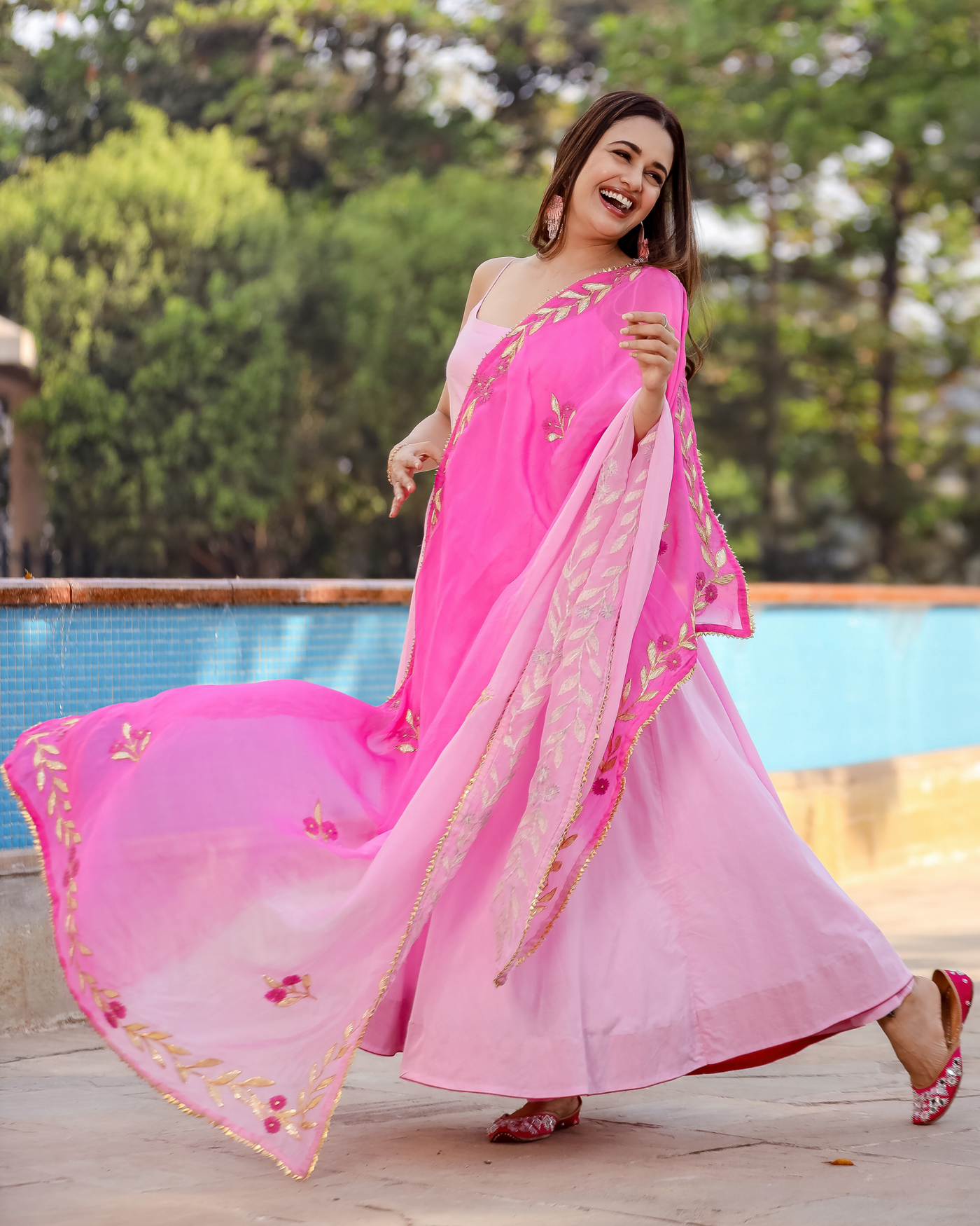 Pink Ballet Gotapatti Suit Set