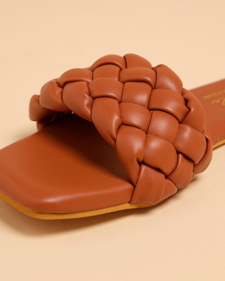 Toasted Nut Braided Slides