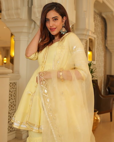 Lemon Light Gotapatti Sharara Set