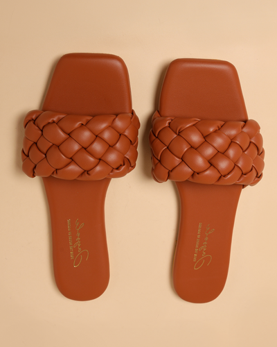 Toasted Nut Braided Slides