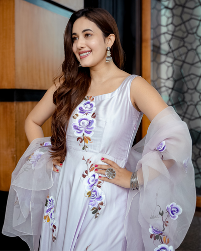 Lilac Orchid Handpainted Suit Set
