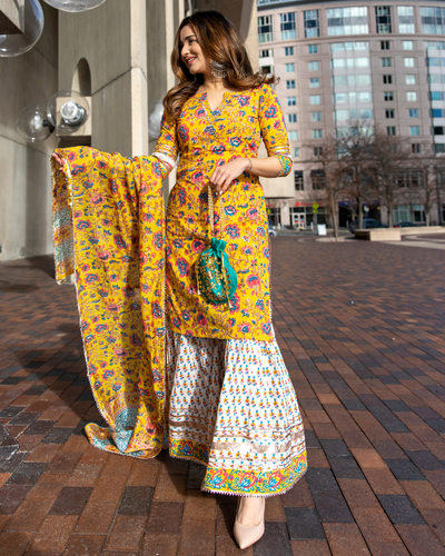 Ayesha #Takia In #Yellow #Cotton #Patiala #Suit #nikvik #usa #australia  #pakistanisuit #wedding #can… | Dress materials, Designer anarkali dresses, Cotton  suits