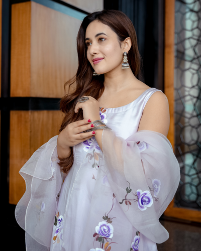 Lilac Orchid Handpainted Suit Set