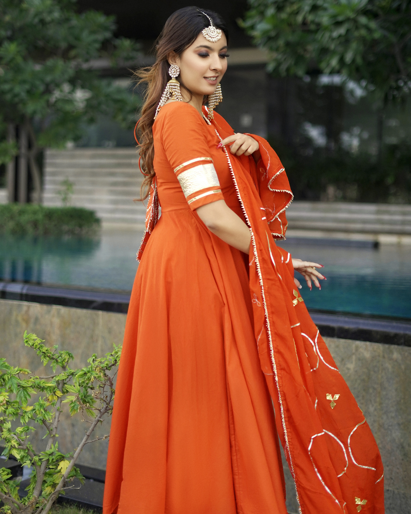 Orange Gotapatti Suit Set