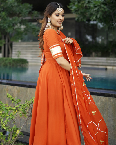 Orange Gotapatti Suit Set
