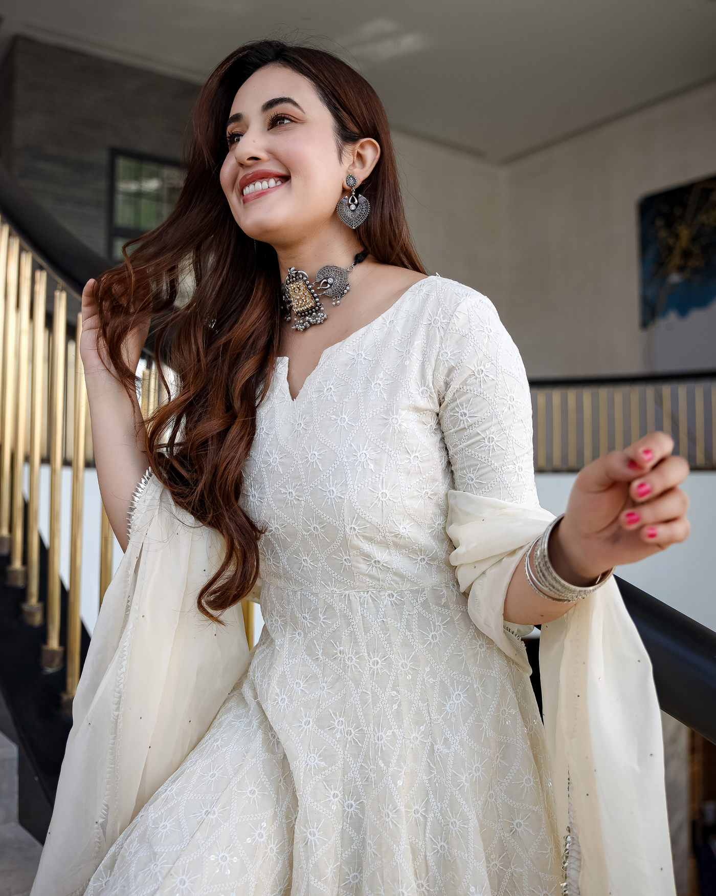 Ivory 2025 anarkali suit