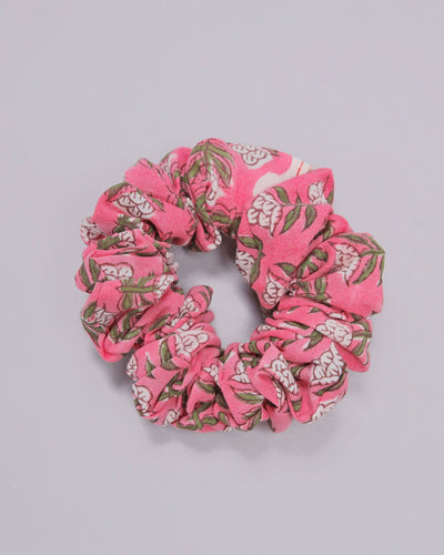 Pink Icing Cotton Handblock Scrunchie