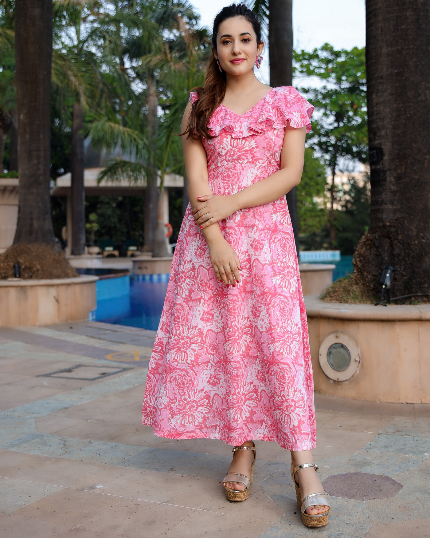 Pink Freesia Cotton Dress