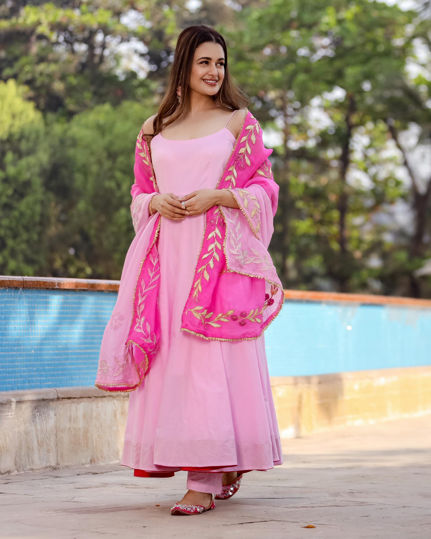 Pink Ballet Gotapatti Suit Set