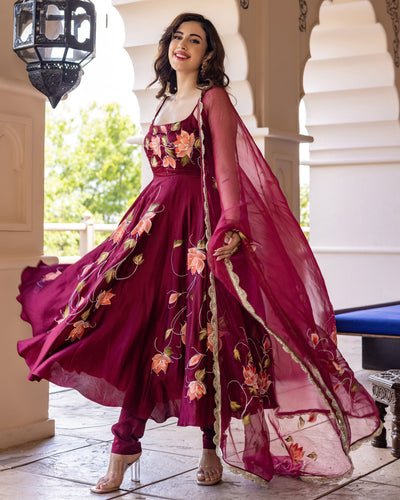 Shop Maroon Suits for Women Online at the Best Price | Libas