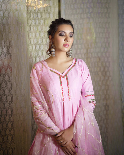 Pink Organza Gota Suit Set