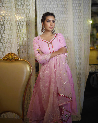 Pink Organza Gota Suit Set