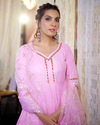 Pink Organza Gota Suit Set