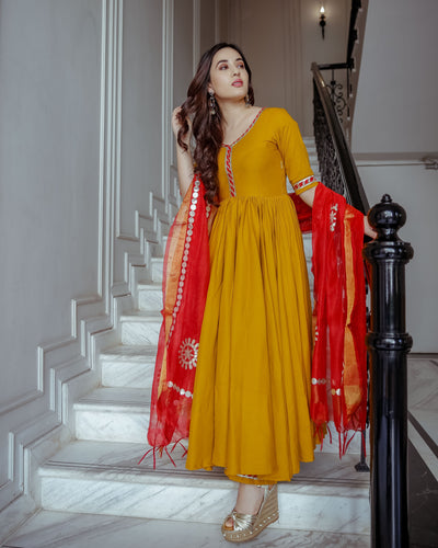 Yellow And Pink Pure Cotton (2.20 M) Women Pink And Yellow Patiala Suit at  Rs 1350/piece in Jaipur