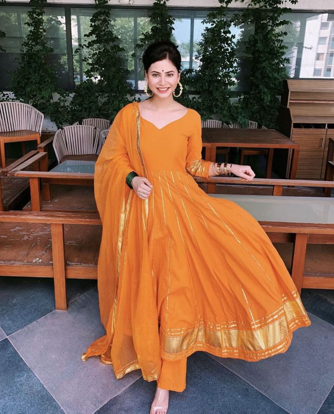 golden orange dress Buy Golden Orange Gotapatti Anarkali Set online in India at Best Price