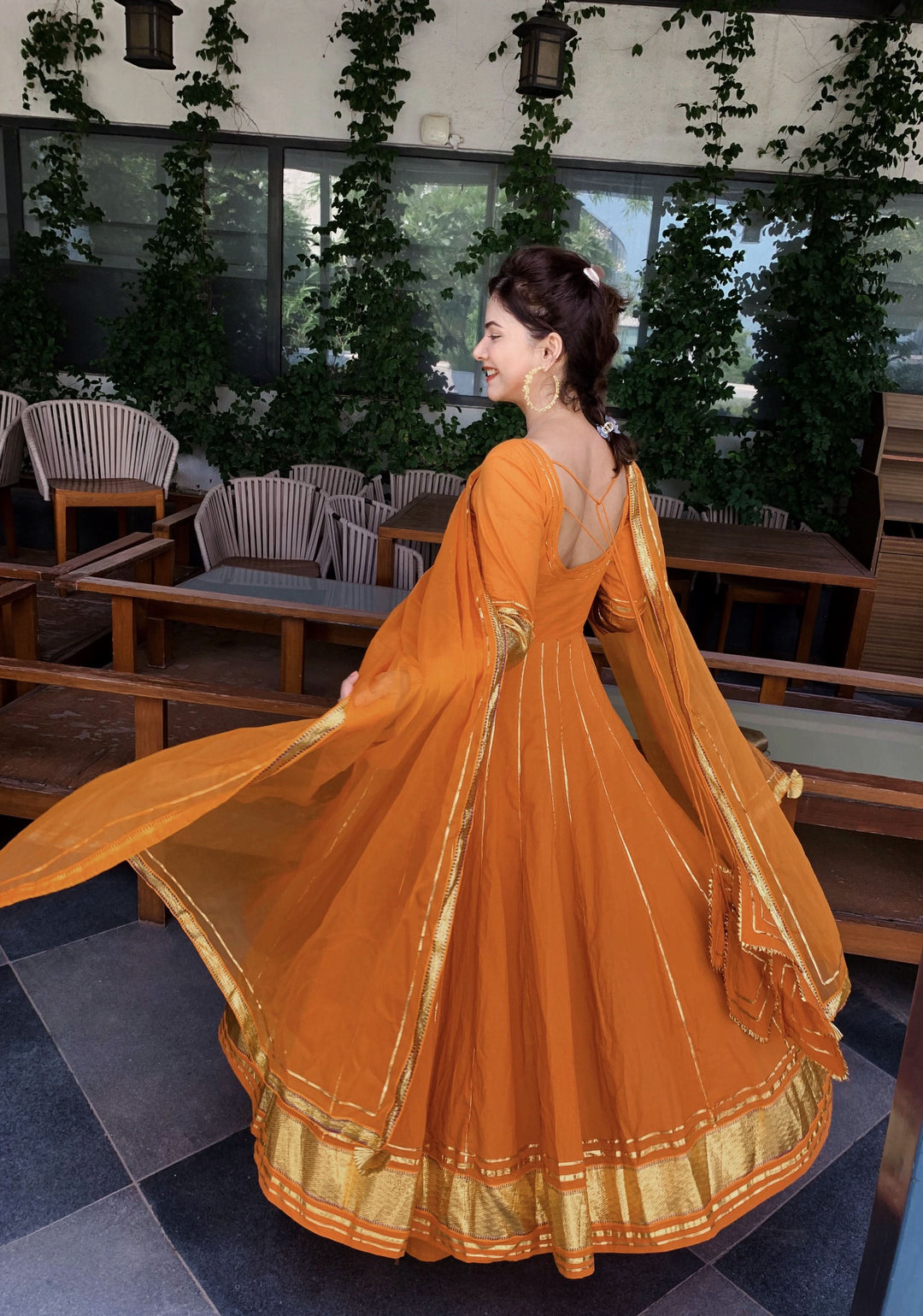 Buy Golden Orange Gotapatti Anarkali Set online in India at Best Price | Aachho Buy Golden Orange Gotapatti Anarkali Set online in India at Best Price | Aachho