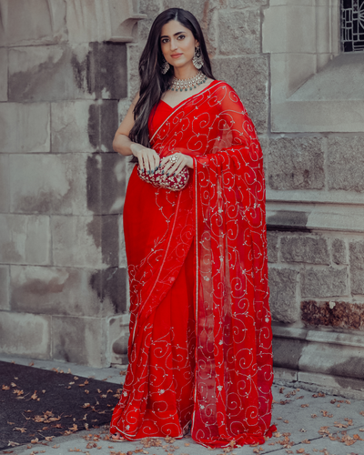 Pure chiffon 2025 party wear sarees