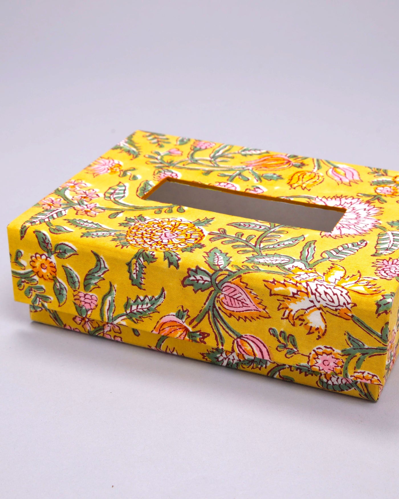 Fall Leaf Handblock Tissue Box