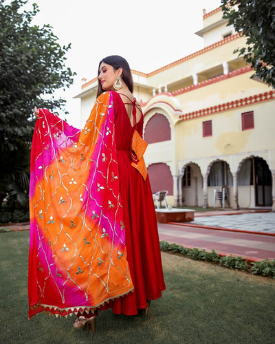 Graceful Maroon Gotapatti Suit Set