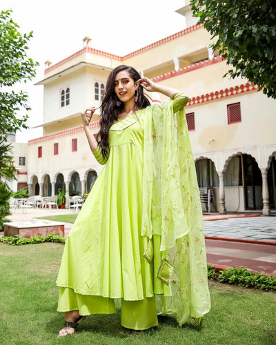 Pastel Green Gotapatti Chiffon Dupatta