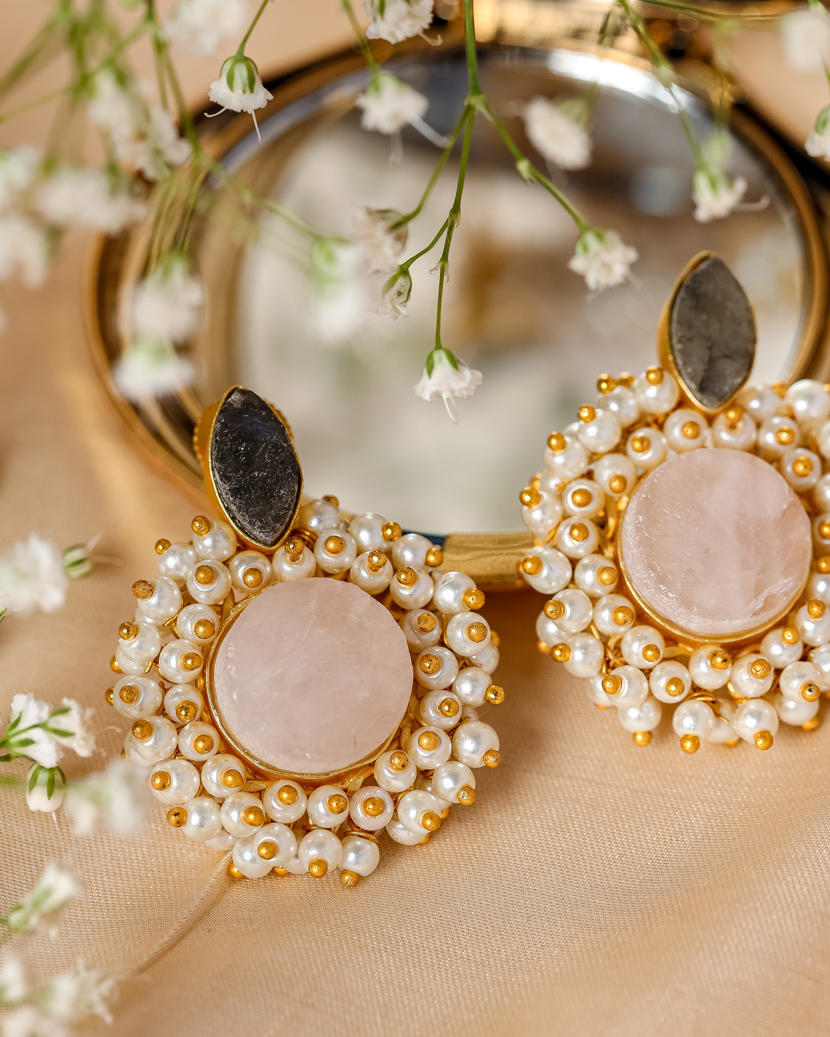 Designer Kundan And Pearl Earrings by Niscka-Gold Earrings Design