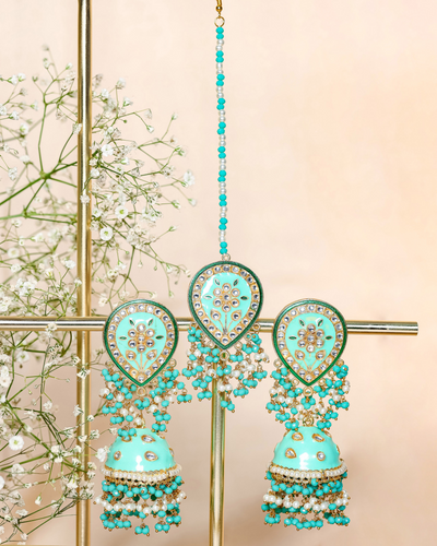 Prussian Blue Handcrafted Earrings