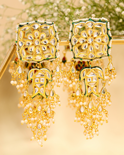 Golden Kiwi Handcrafted Earrings
